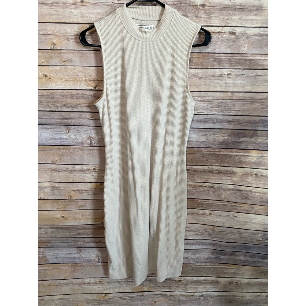 Abercrombie & Fitch Ribbed MockNeck Midi Sweater dress with Keyhole Back Size XL